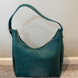 Elegant Teal Leather Shoulder Bag